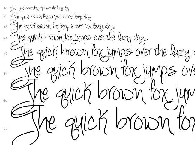 Simply Glamorous font waterfall